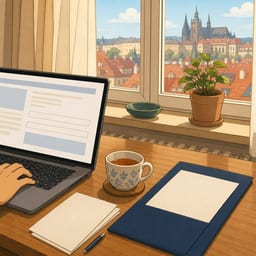 A person filling out a registration form for the Czech language exam for foreigners on a computer