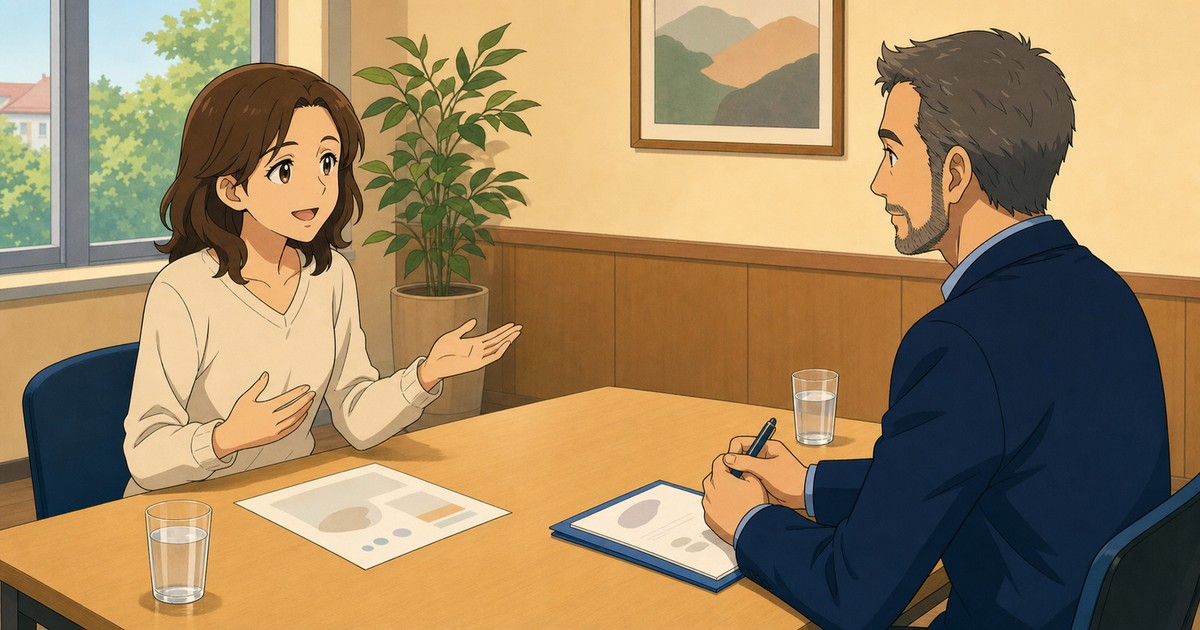 Candidate answering the examiner's questions during the oral part of the Czech exam